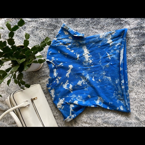 Hand Dyed Reverse Tie Dye Bleach Dye Crop Top Tee - Picture 7 of 9